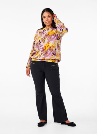 ZizziKünstlerbluse mit Blumenmuster, Purple Flower, Model image number 2