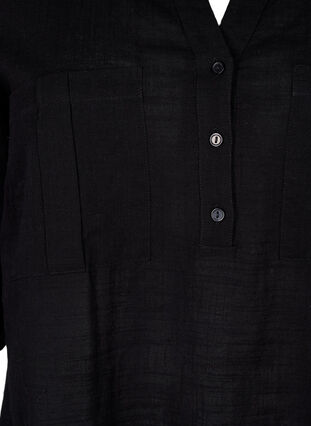Zizzi Tunika aus Baumwolle mit 3/4-Ärmeln, Black, Packshot image number 2