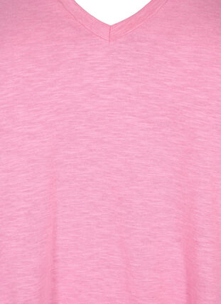 Zizzi Kurzärmeliges Basic T-Shirt mit V-Ausschnitt, Rosebloom, Packshot image number 2