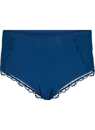 ZizziHipster-Unterhose mit Spitze und normaler Taille, Blue Opal, Packshot image number 0