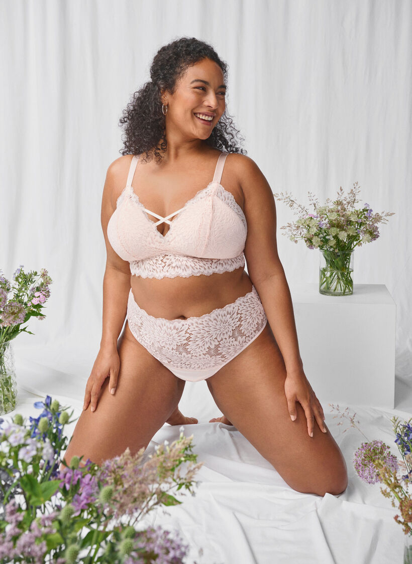 Bralette mit String-Detail und weicher Polsterung, Peach Blush, Image