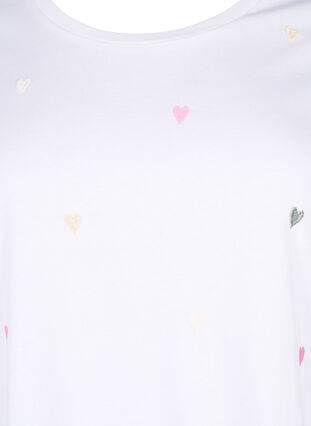 Zizzi T-Shirt aus Bio-Baumwolle mit Herzen, Bright W. Love Emb., Packshot image number 2