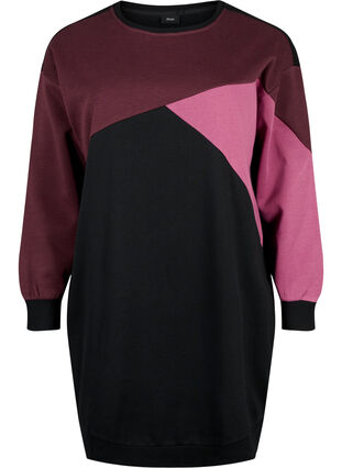 ZizziLanger Pullover mit Farbblock-Muster, Fudge Color B. , Packshot image number 0