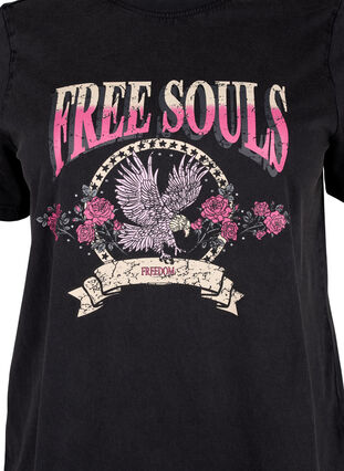 Zizziorganisches Cotton T-Shirt mit Eagle Mostly, Grey Free Souls, Packshot image number 2