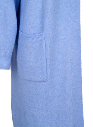 ZizziLange Strickjacke mit Taschen, Cornflower Blue Mel., Packshot image number 3