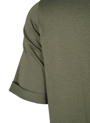 Zizzi T-Shirt-Kleid aus Baumwolle, Thyme, Packshot image number 3