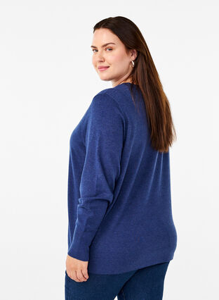 ZizziFLASH – Strickpullover mit Rundhalsausschnitt, Estate Blue Mel., Model image number 1