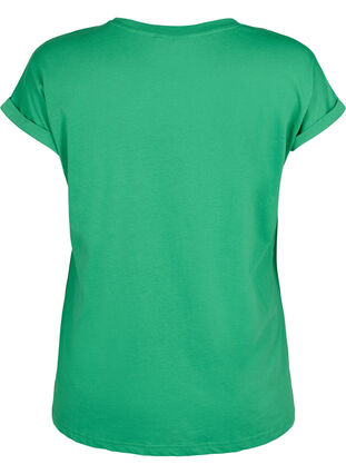 Zizzi Kurzärmeliges T-Shirt aus einer Baumwollmischung, Kelly Green, Packshot image number 1