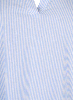 Zizzi Gestreiftes Kleid aus Baumwolle und Leinen, Serenity Wh. Stripe, Packshot image number 2