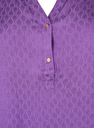 ZizziViskose Tunika mit Ton-in-Ton-Muster, Lavender Violet, Packshot image number 2