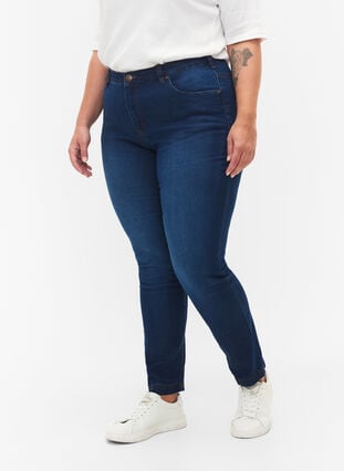 ZizziSchmale Passform Emily Jeans mit normaler Taille, Blue Denim, Model image number 2