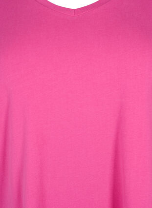 ZizziUnifarbenes Basic-T-Shirt aus Baumwolle, Raspberry Rose, Packshot image number 2