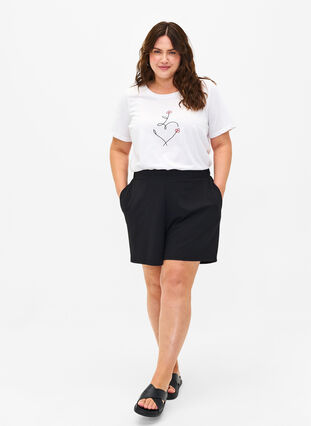 Zizzi FLASH - T-Shirt mit Motiv, Bright White Heart, Model image number 2