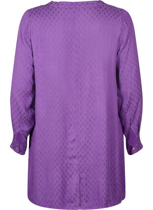 ZizziViskose Tunika mit Ton-in-Ton-Muster, Lavender Violet, Packshot image number 1