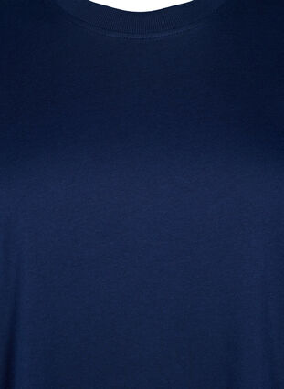 Zizzi Basic-T-Shirt aus Baumwolle mit Rundhalsausschnitt, Navy Blazer, Packshot image number 2