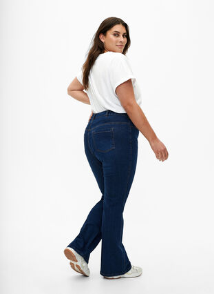 ZizziEllen Bootcut-Jeans mit hoher Taille., Dark Blue, Model image number 1