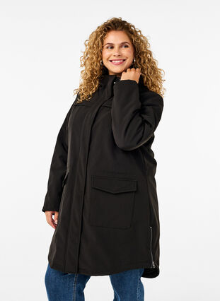 ZizziWasserabweisende Softshell-Jacke mit Steppfutter, Black, Model image number 0