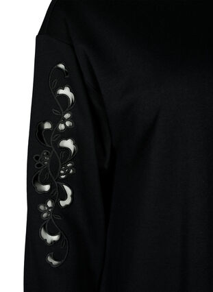 ZizziSweatkleid mit gestickten Details, Black, Packshot image number 3