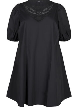 ZizziKurzes Kleid mit Spitzendetails, Black, Packshot image number 0