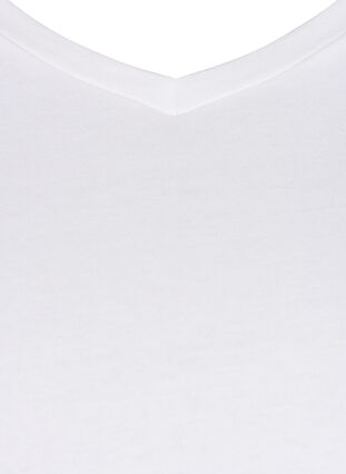 ZizziUnifarbenes Basic-T-Shirt aus Baumwolle, Bright White, Packshot image number 2