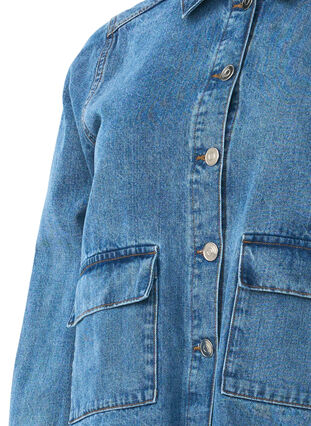 ZizziHemdjacke aus Denim mit Taschen, Blue Denim, Packshot image number 2