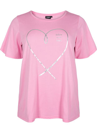 Zizzi FLASH - T-Shirt mit Motiv, Begonia Pink, Packshot image number 0