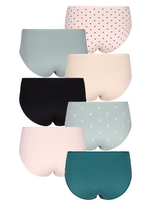 Zizzi7-pack Slips mit normaler Taille, Iceberg Green Mix, Packshot image number 1