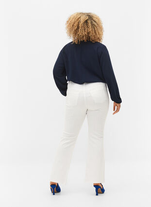 ZizziEllen Bootcut-Jeans mit hoher Taille., White, Model image number 1