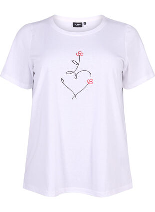 Zizzi FLASH - T-Shirt mit Motiv, Bright White Heart, Packshot image number 0