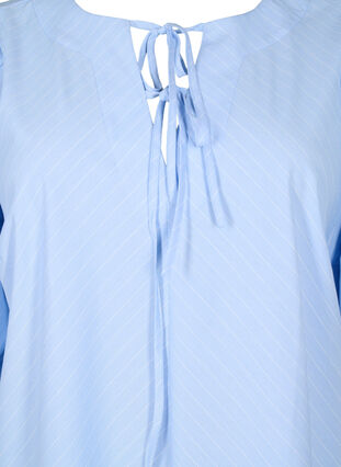 Zizzi Kleid mit Bindebändchen und 3/4-Ärmeln, Blue Stripe, Packshot image number 2