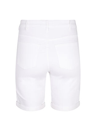 Zizzi Eng anliegende Denim-Shorts mit hoher Taille, Bright White, Packshot image number 1