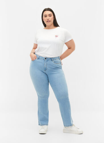 ZizziEllen Bootcut-Jeans mit hoher Taille., Ex Lgt Blue, Model image number 0