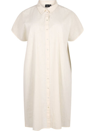 Zizzi Langes Hemd aus Baumwollmischung mit Leinen, Sandshell, Packshot image number 0