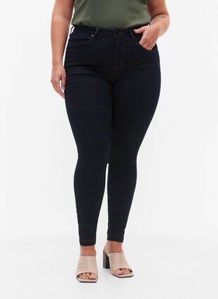 ZizziSuper Slim Amy Jeans mit hoher Taille, Tobacco Un, Model image number 2